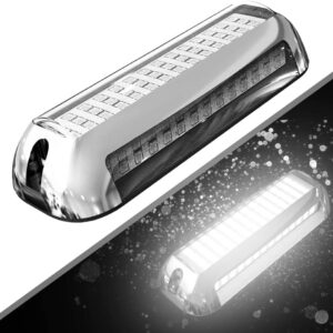 HUSUKU SOOP3 Plus (2.0) 84LED 180° Marine Led Lights Underwater Boat Light Upgraded Waterproof Stainless Steel High Luminance Unique Design (White) 1 PCS