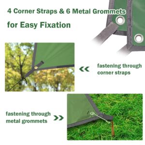 Tent Footprint, AYAMAYA PU 3000 Waterproof Tent Ground Cloth 13FT x 9FT Extra Large Size for 6-8 Person Family Camping Tents Ground Sheet Mat with 6 Tent Stakes for Camping Hiking Picnic Backpacking