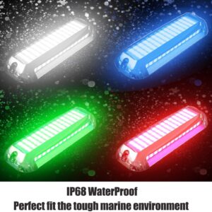 HUSUKU SOOP3 Plus (2.0) 84LED 180° Marine Led Lights Underwater Boat Light Upgraded Waterproof Stainless Steel High Luminance Unique Design (White) 1 PCS