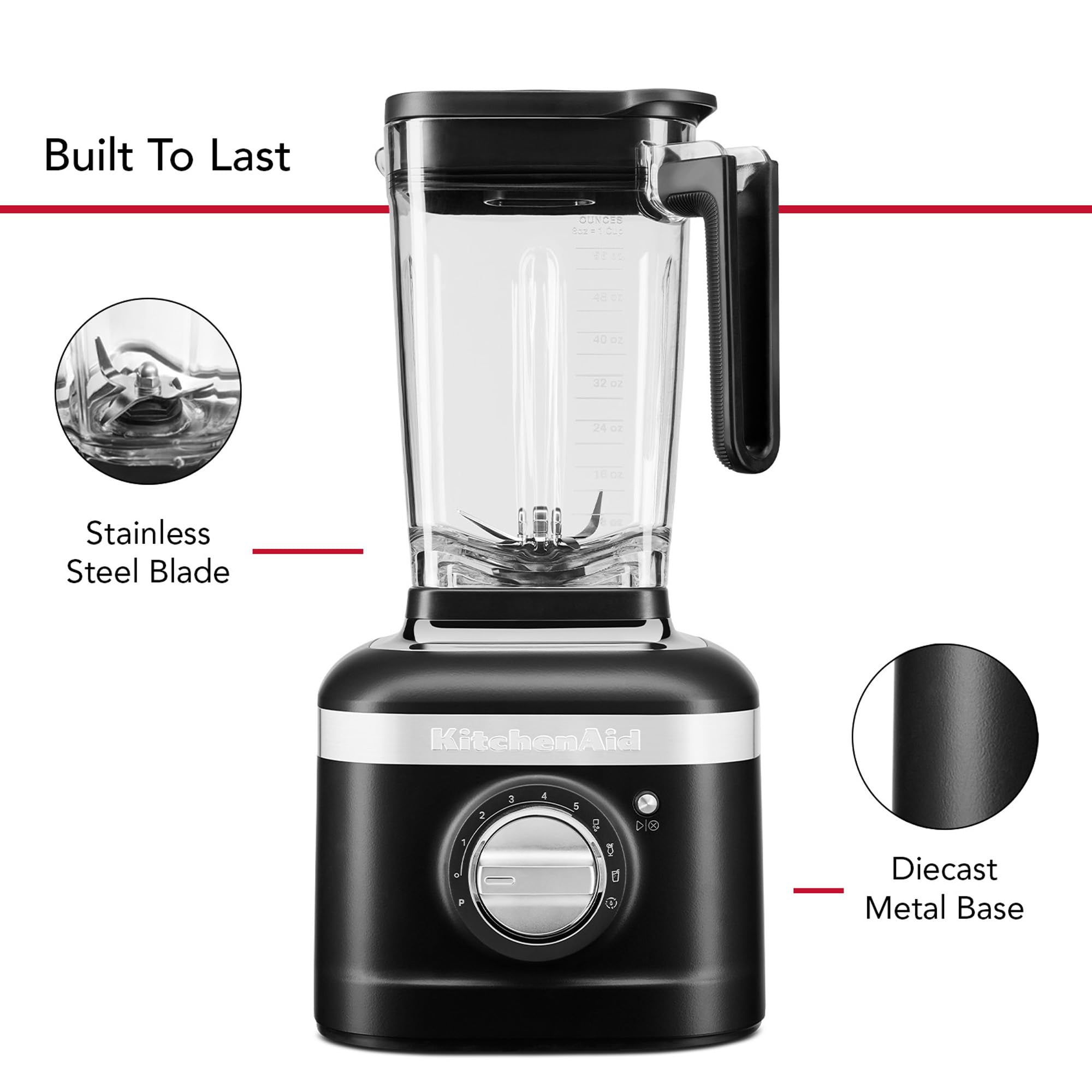 KitchenAid K400 Variable Speed Blender with Tamper - KSB4028 - Black Matte, 56 ounces