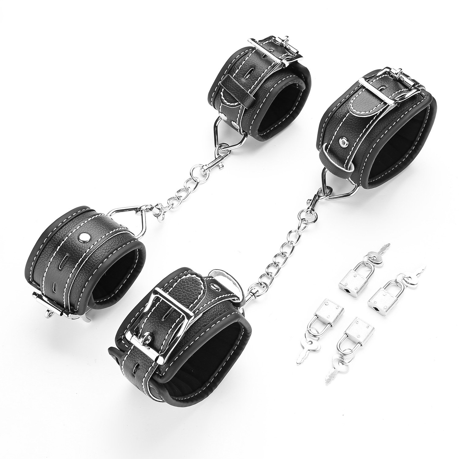 EXREIZST 2 Silver bar set and 4 black straps set, Silver and black