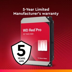 Western Digital 20TB WD Red Pro NAS Internal Hard Drive HDD - 7200 RPM, SATA 6 Gb/s, CMR, 512 MB Cache, 3.5" - WD201KFGX