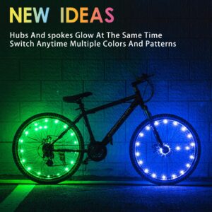 Sumree LED Bike Wheel Lights, 2022-latest 2-Tire Pack USB Rechargeable Bike Lights with Batteries Included, Best Bicycle Lights - Stocking Stuffer Birthday Gift for Kids, Girls, Boys, Adults