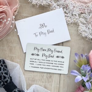 Father of the Bride Gift | Printed Wedding Handkerchief for Dad Bride's Father from Daughter | Wedding Keepsake Hankie | Wedding Day Gift for Parents | Wallet Insert Card Included | 7 pc set