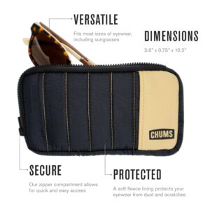 Chums Sunglass Sleeper & Glasses Case - Lightweight Scratch Resistant Travel Case & Sunglass Organizer (Orange/Tan/Navy)