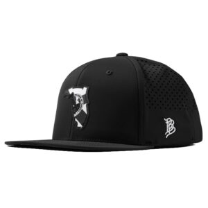 branded bills florida vintage pvc black flat performance, lightweight, comfortable baseball cap