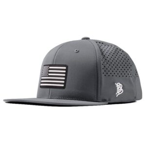 branded bills vintage old glory pvc grey flat performance, snapback closure, lightweight, comfortable baseball cap