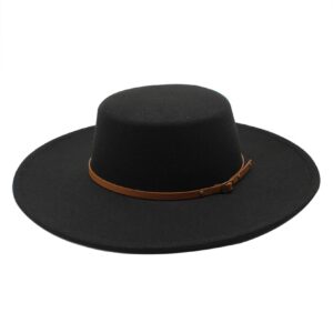 women men felt fedora hats formal hat large fedoras bulk woman man flat top caps female big wide brim cap black