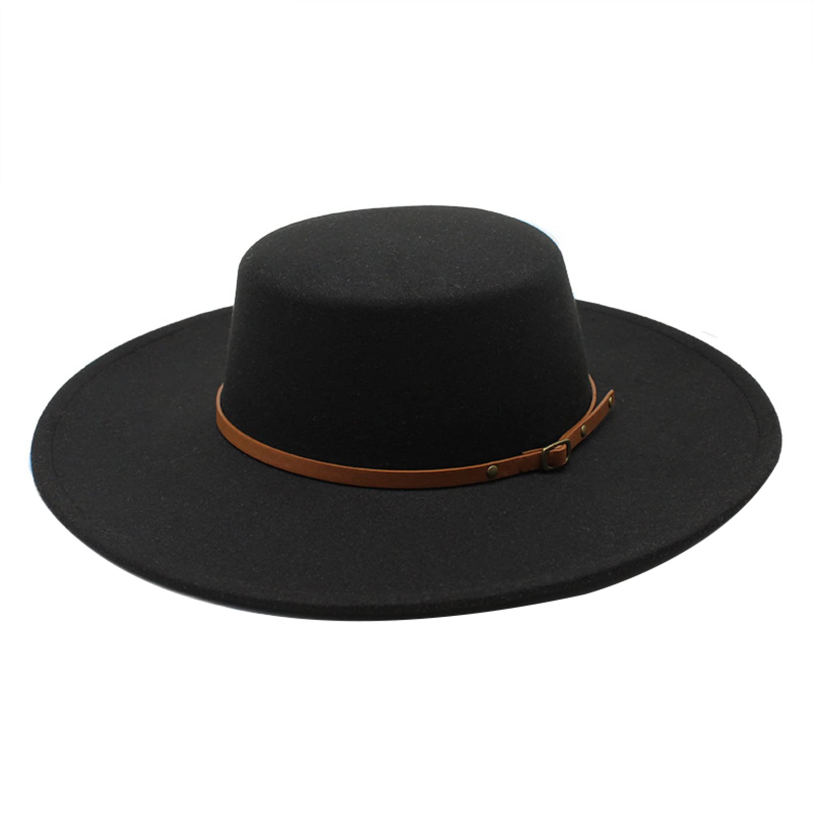 Women Men Felt Fedora Hats Formal Hat Large Fedoras Bulk Woman Man Flat Top Caps Female Big Wide Brim Cap Black