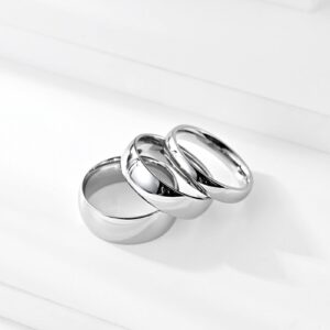 Wedding Bands for Men Women, Stainless Steel 8MM Polished Band Bands Rings for Boys/Girls Gold Size 8P 1/2