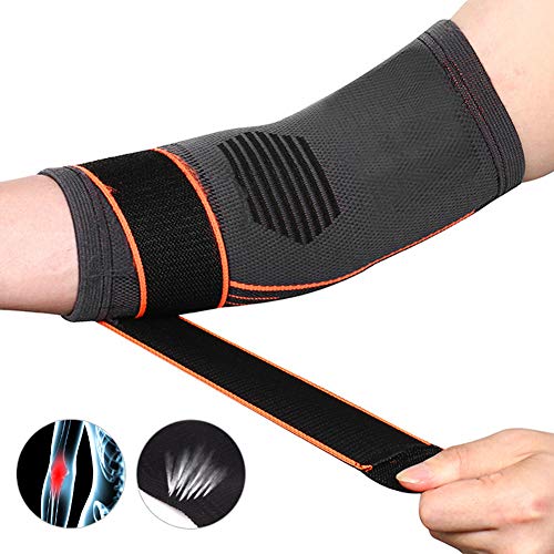 Elbow Guard, Easy to Wear Non Tight Protective Lengthen Elbow Support Sleeve Knitting for Daily Injury(L)