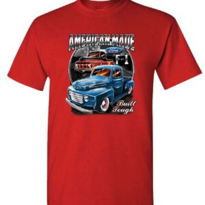 Ford American Made F1 Built Tough Trucks - Unisex T-Shirt (2XL, Red)