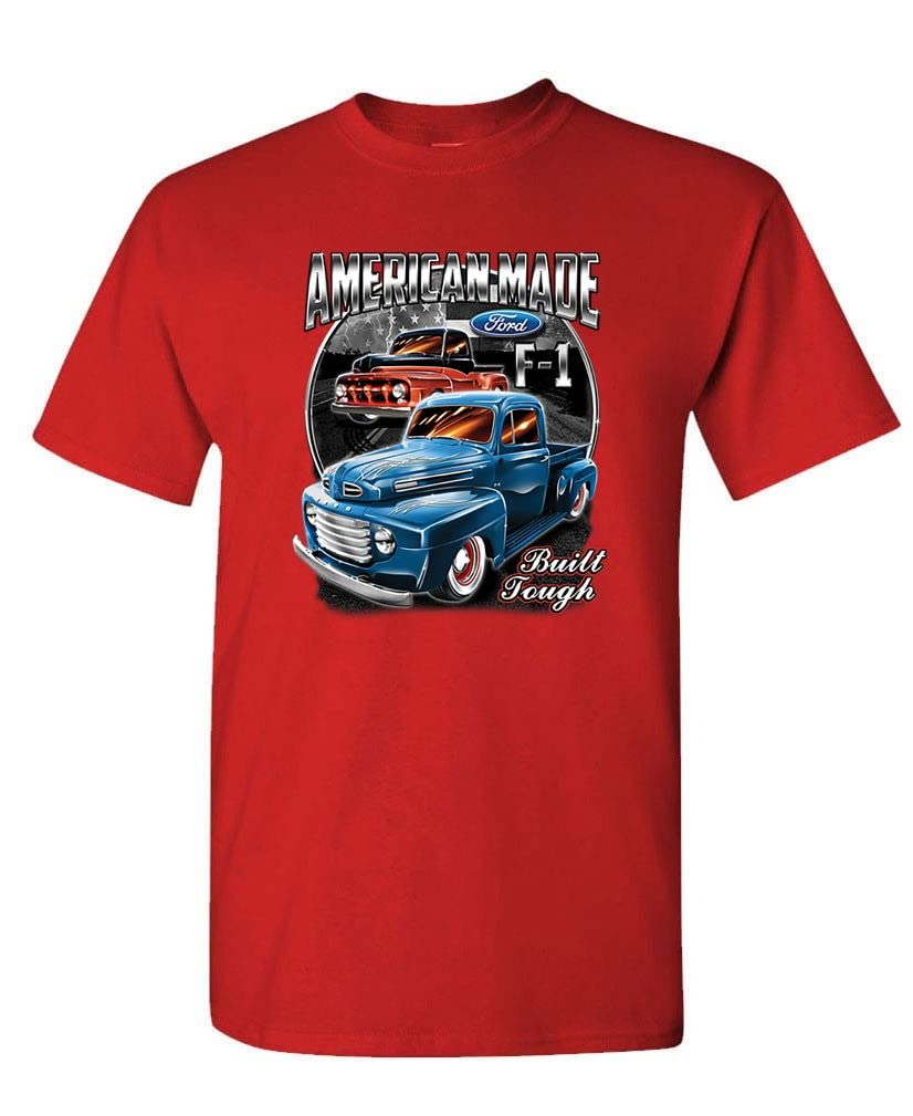 Ford American Made F1 Built Tough Trucks - Unisex T-Shirt (2XL, Red)