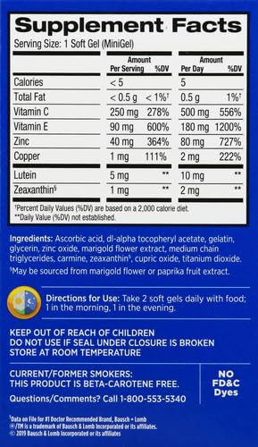 PreserVision AREDS 2 Eye Vitamin & Mineral Supplement, Contains Lutein, Vitamin C, Zeaxanthin, Zinc & Vitamin E, 130 Softgels (Packaging May Vary)