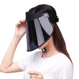 withmoons sun visor face shield uv protection simple black hat full face shield sunblock