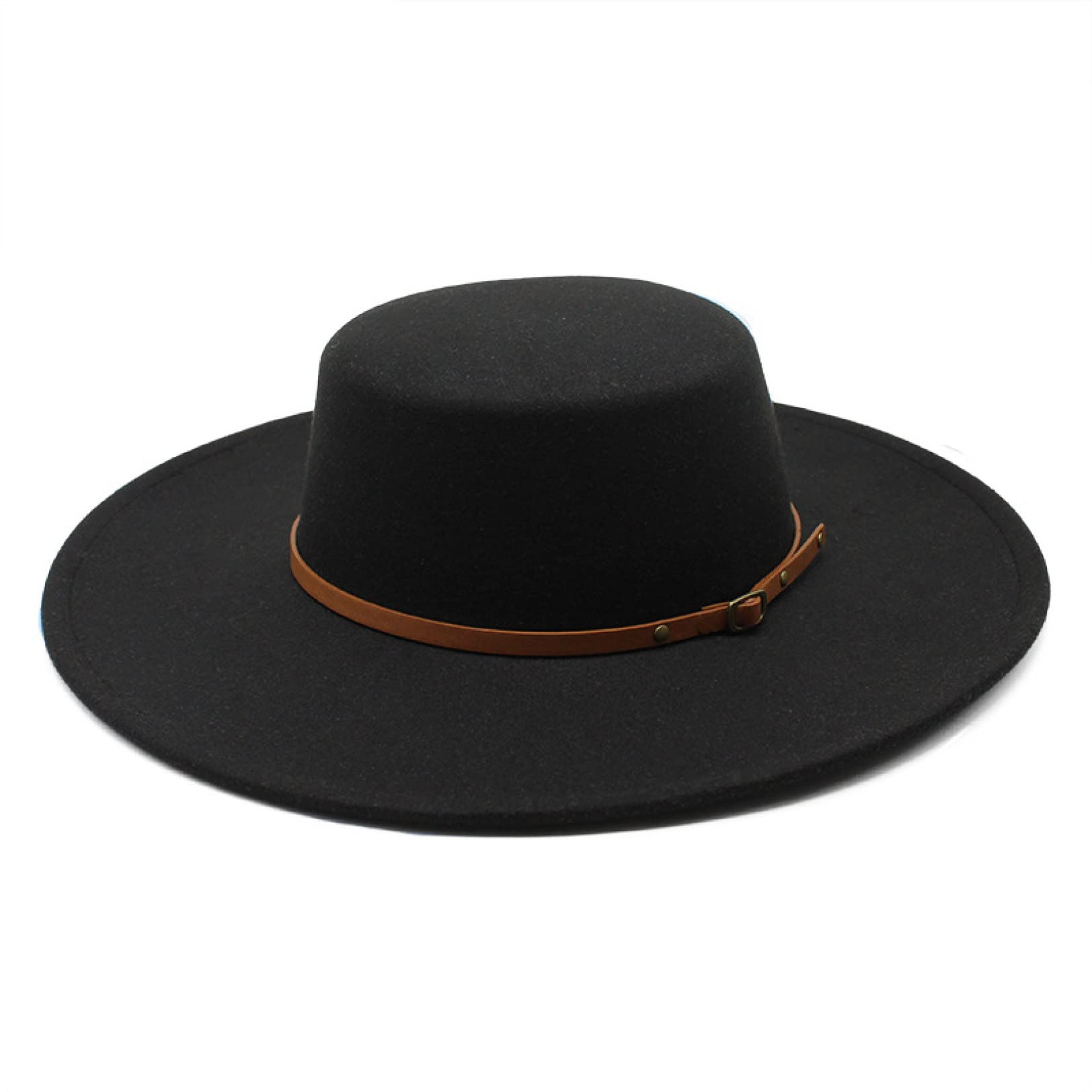 Women Men Felt Fedora Hats Formal Hat Large Fedoras Bulk Woman Man Flat Top Caps Female Big Wide Brim Cap Black