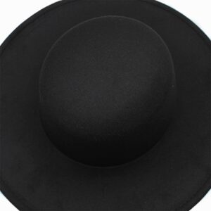 Women Men Felt Fedora Hats Formal Hat Large Fedoras Bulk Woman Man Flat Top Caps Female Big Wide Brim Cap Black