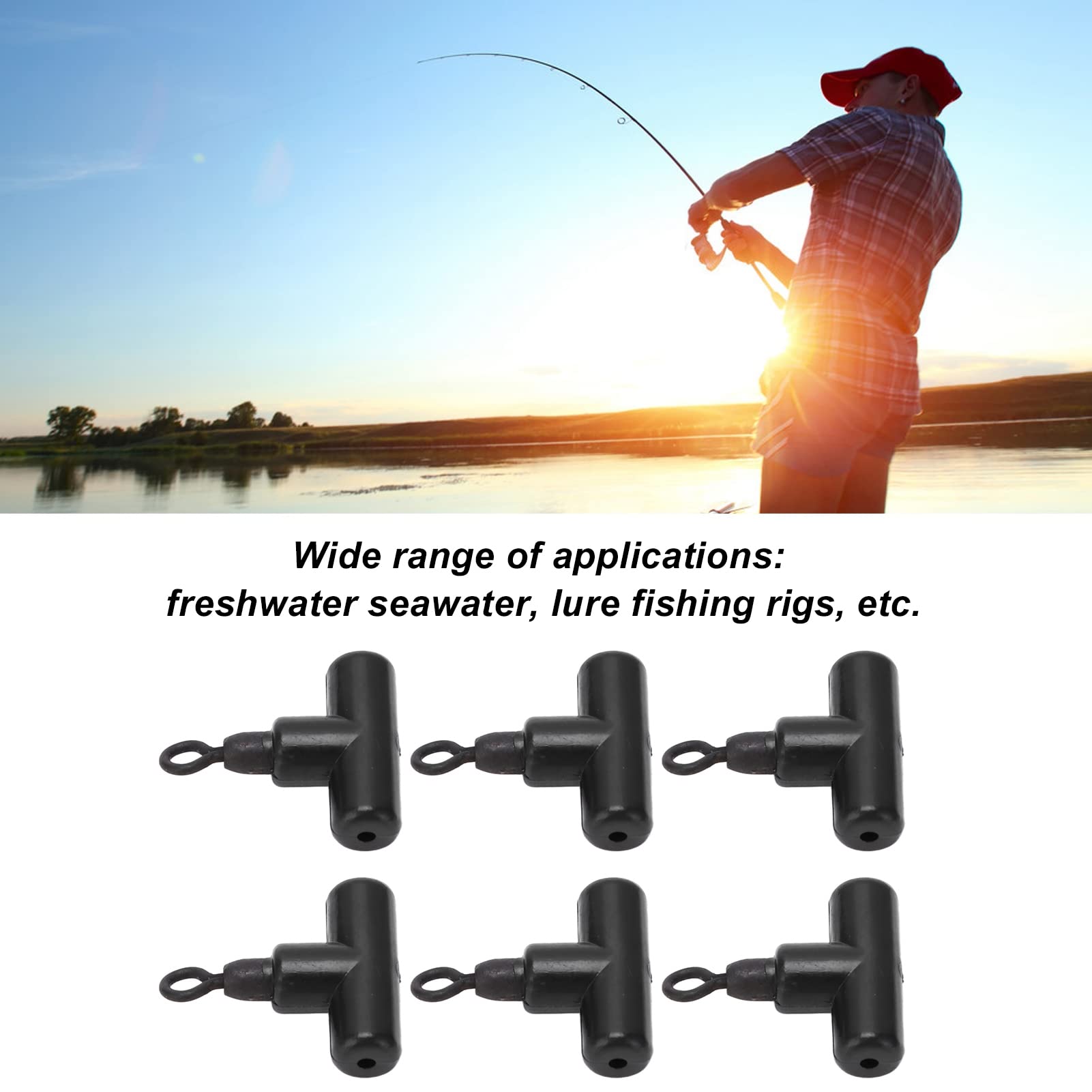 15pcs T Shape Sleeve Swivels T Shape 3 Way Swivel Connector Cross Line Fishing Tackle Accessory