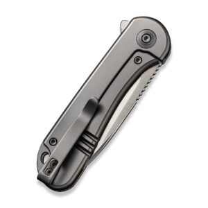 WeKnife Elementum Pocket Folding Knife 2.96in CPM 20CV Blade Titanium Handle Safety Frame Lock Good for EDC Camping Hunting Hiking and Outdoors WE18062X-1