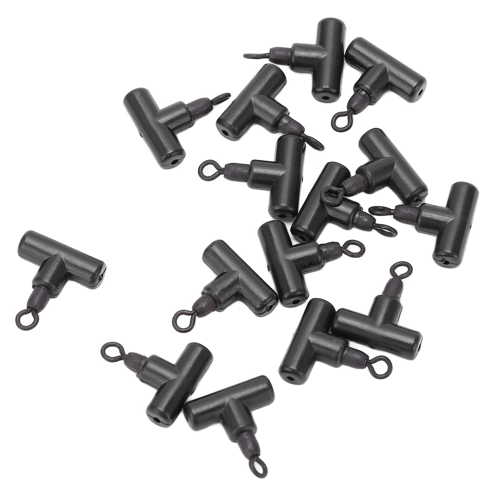 15pcs T Shape Sleeve Swivels T Shape 3 Way Swivel Connector Cross Line Fishing Tackle Accessory