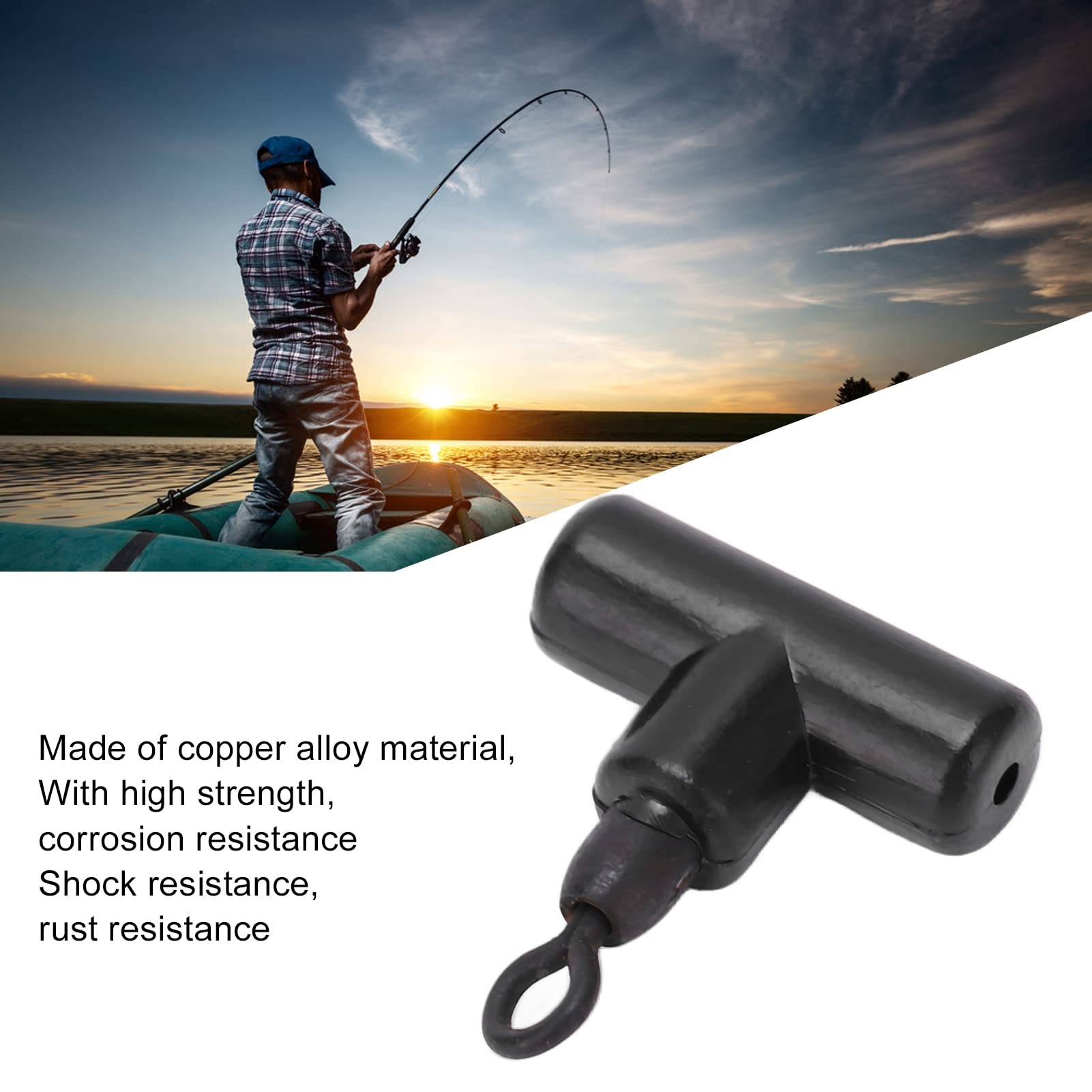 15pcs T Shape Sleeve Swivels T Shape 3 Way Swivel Connector Cross Line Fishing Tackle Accessory