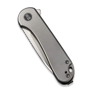 WeKnife Elementum Pocket Folding Knife 2.96in CPM 20CV Blade Titanium Handle Safety Frame Lock Good for EDC Camping Hunting Hiking and Outdoors WE18062X-1