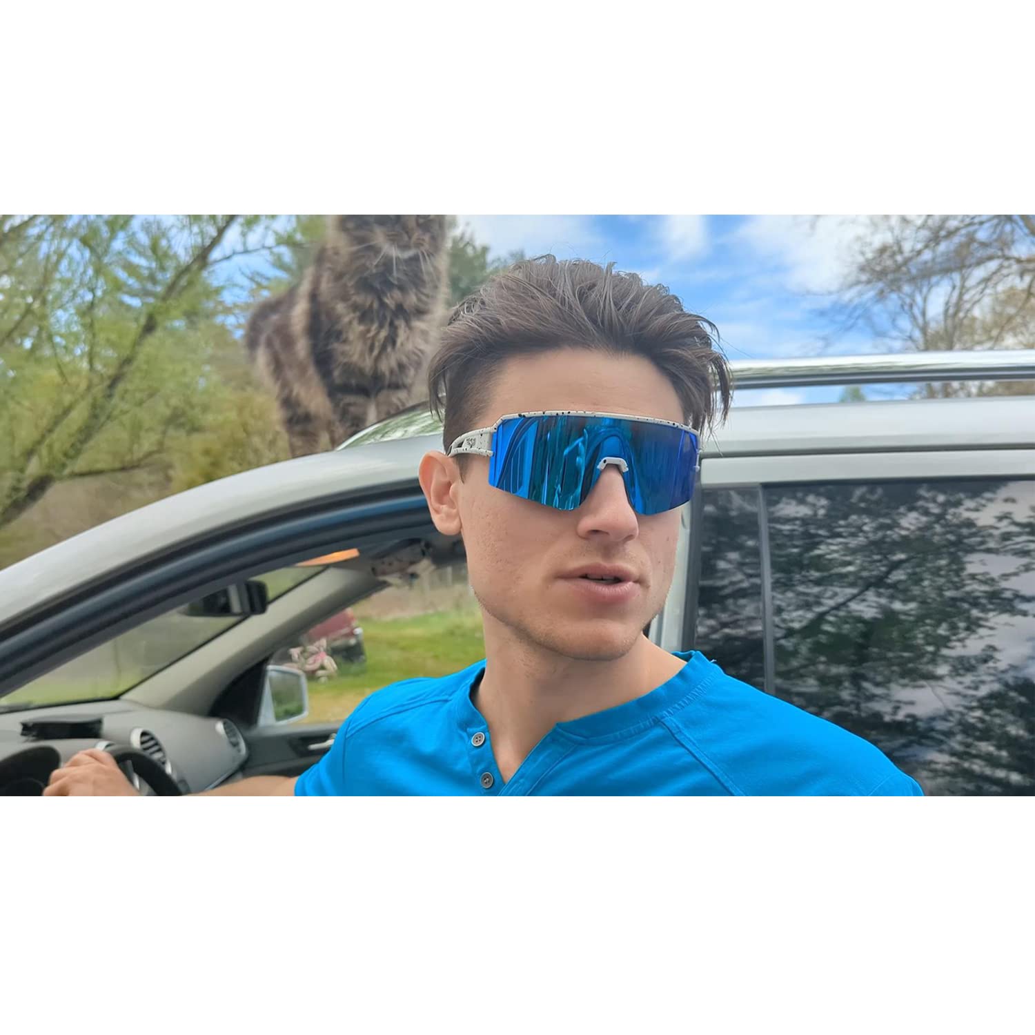 FMY Polarized Cycling Glasses Sports Sunglasses,UV400 Protection Eyewear Baseball Running Fishing for Men Women Youth