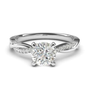 Sterling Silver 4-Prong Petite Twisted Vine 1.0 CT Genuine Moissanite Engagement Ring Promise Bridal Ring (7)