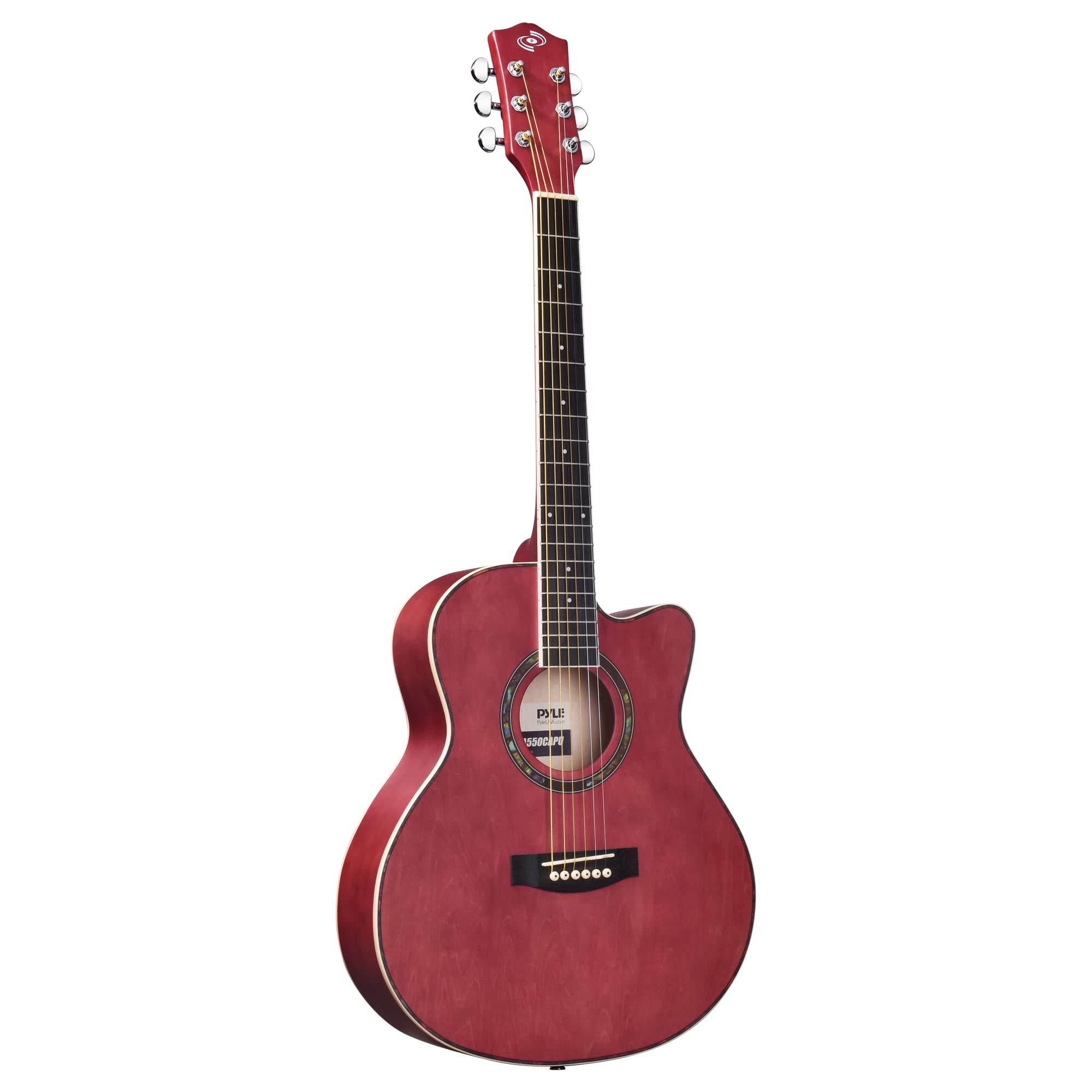 PyleUsa Beginners 6-String Acoustic Guitar-36 Cutaway Body with Accessory Kit (Purple), Left, (PGA550CAPU.5)