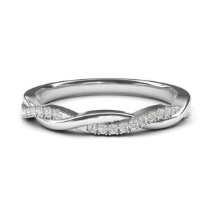 14k White Gold 2.5mm Petite Twisted Vine Genuine Moissanite Ring Wedding Band Matching Ring (6)