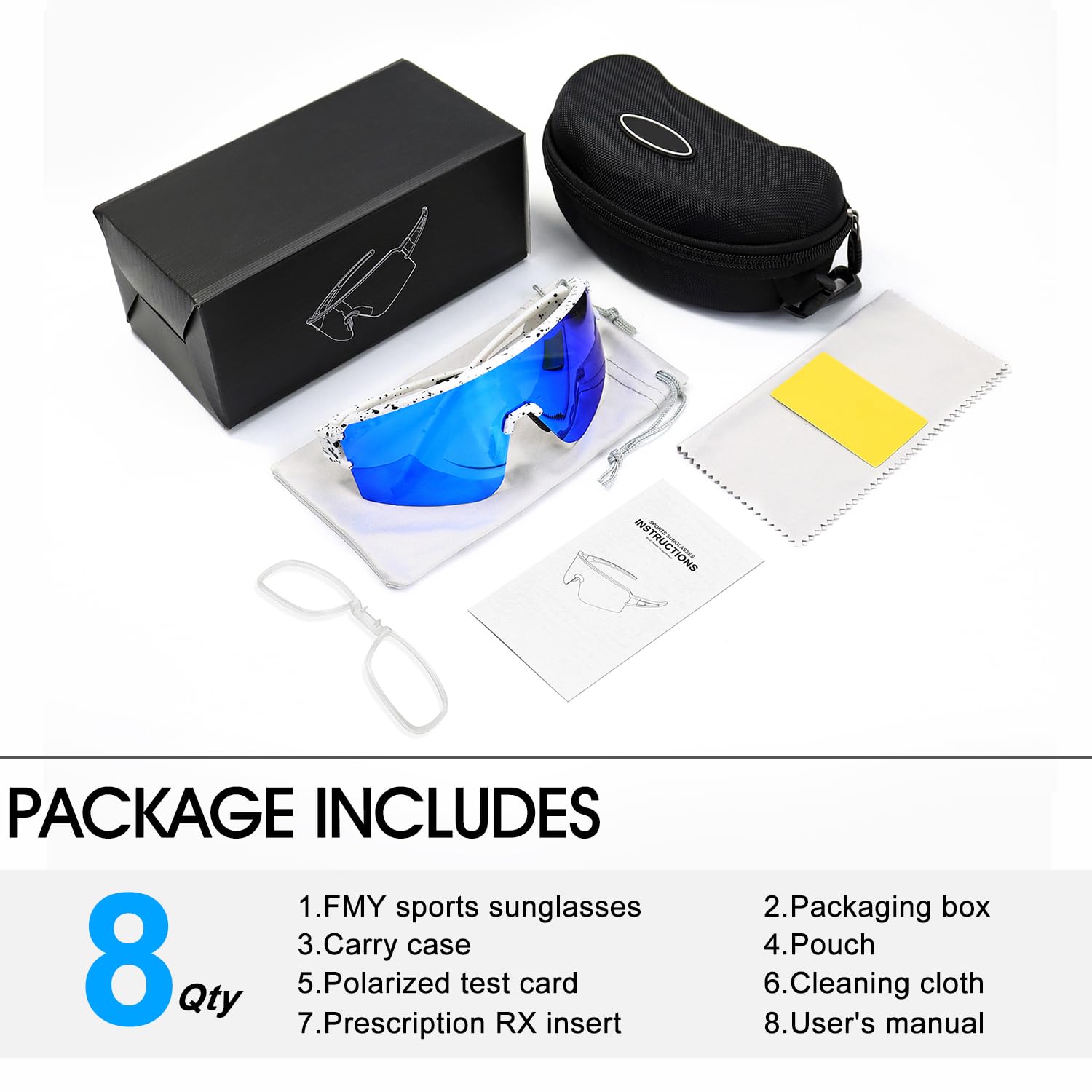 FMY Polarized Cycling Glasses Sports Sunglasses,UV400 Protection Eyewear Baseball Running Fishing for Men Women Youth