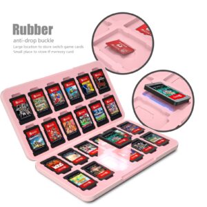 Switch Game Case 24, Switch Game Card Box Holder, Switch OLED Game Case Storage,Soft Lining Rubber and Portable Switch Game Holder - Fish Scales