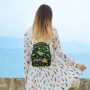 Cute Dinosaur Mini Backpack Purse for Women, Dinosaur Leather Small Backpack Casual Travel Daypacks Shoulder Bag for Girls Teen