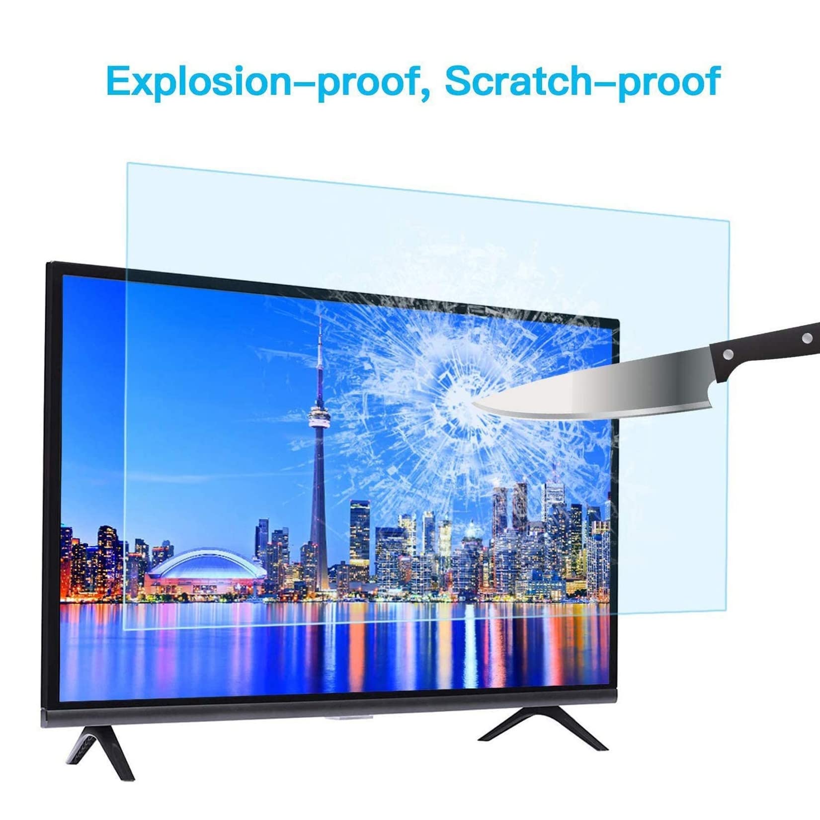 WLWLEO Anti Blue Light TV Screen Protector for 46-55 inch Display,Filtering Out Blue Light, Frosted Anti Glare Eye Protection Film Compatible with Sharp/Sony/Samsung/Hisense etc LCD Screen,49 inch