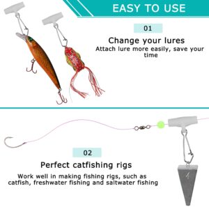 Fishing Line Sinker Slides with Duo Lock Snaps High Strength Sinker Slider Swivel Snap Saltwater Sinker Weights Connector Fishing Tackle Kit