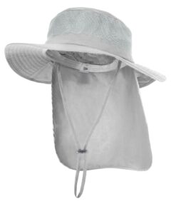 camptrace upf 50+ sun hats for men women wide brim sun protection mesh hat with neck flap fishing hiking gardening hats