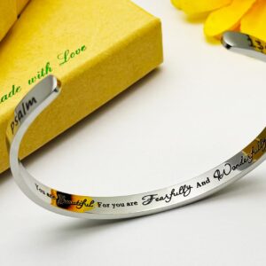 Inspirational Bracelet Cuff Bracelets for Women Stainless Steel Jewelry Bracelets Motivational Bangles Personalized Gifts for Best Friend, Stainless Steel, stainless steel