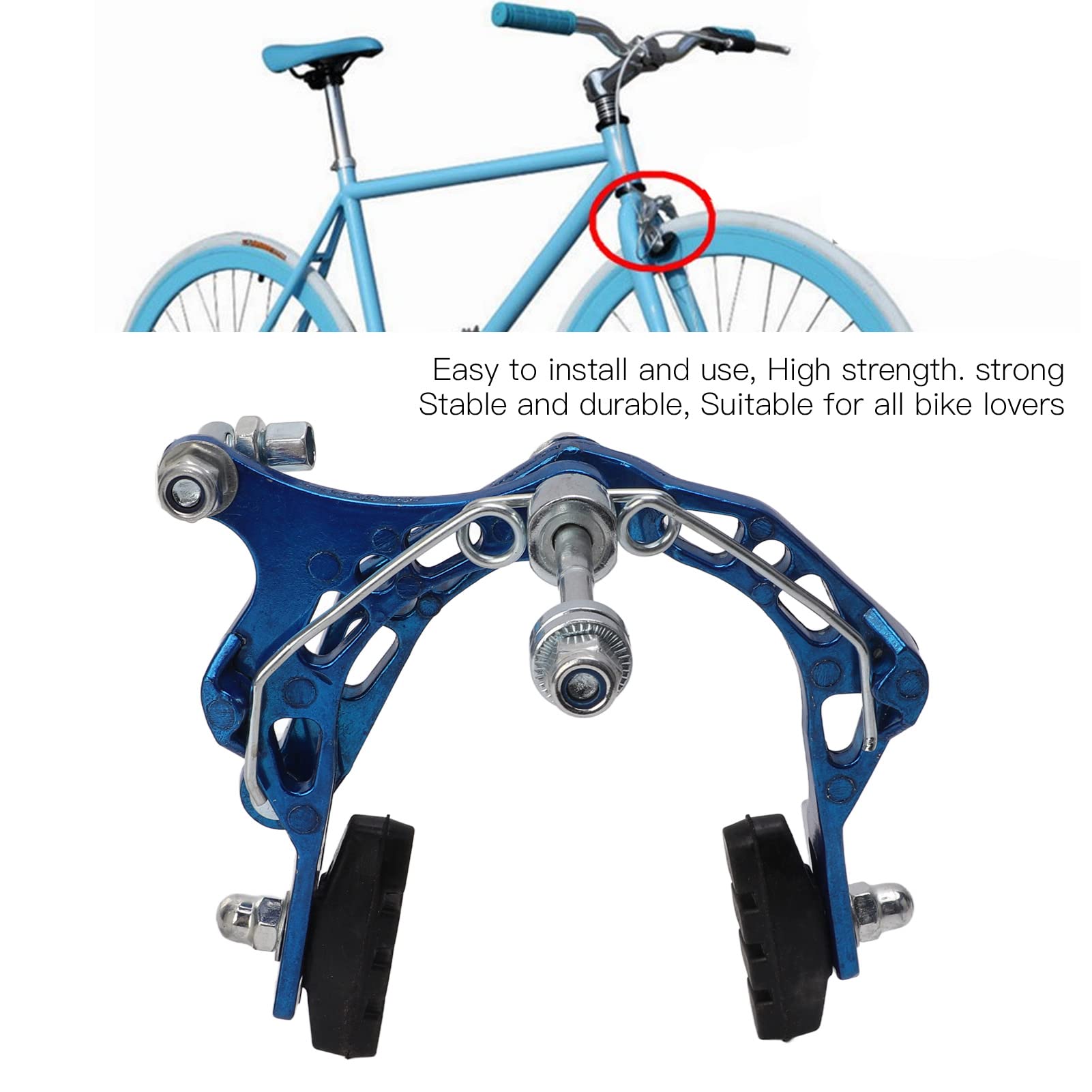 VBESTLIFE Bike Brake Caliper, C Shape Mechanical Brakes for Road Bike Mountain Bike(Blue)