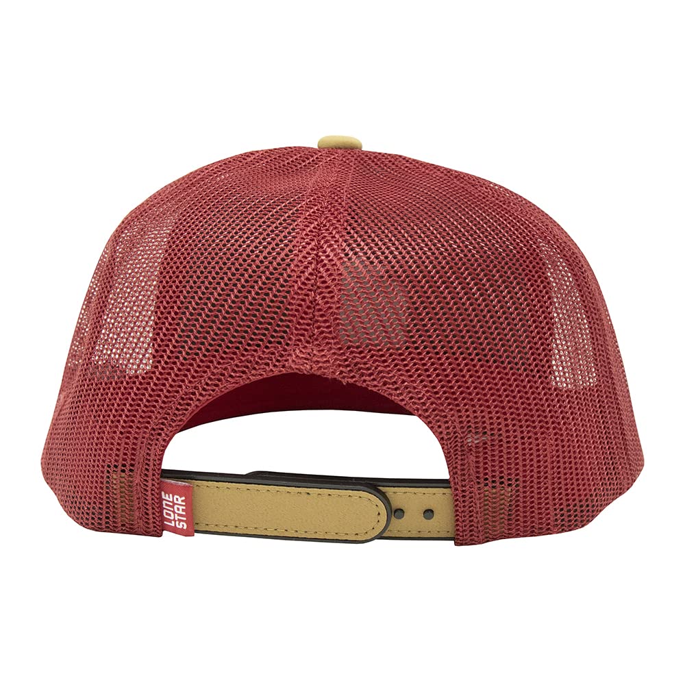 HOOEY Lone Star Beer Patch Adjustable Snapback Hat (Tan/Red)