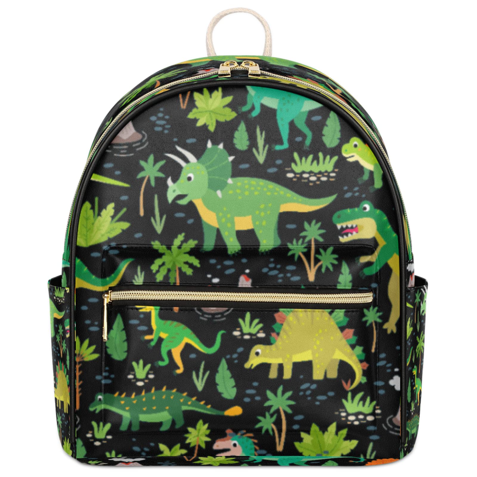 Cute Dinosaur Mini Backpack Purse for Women, Dinosaur Leather Small Backpack Casual Travel Daypacks Shoulder Bag for Girls Teen