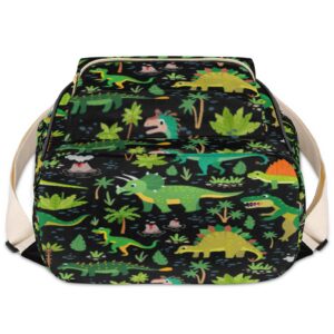 Cute Dinosaur Mini Backpack Purse for Women, Dinosaur Leather Small Backpack Casual Travel Daypacks Shoulder Bag for Girls Teen