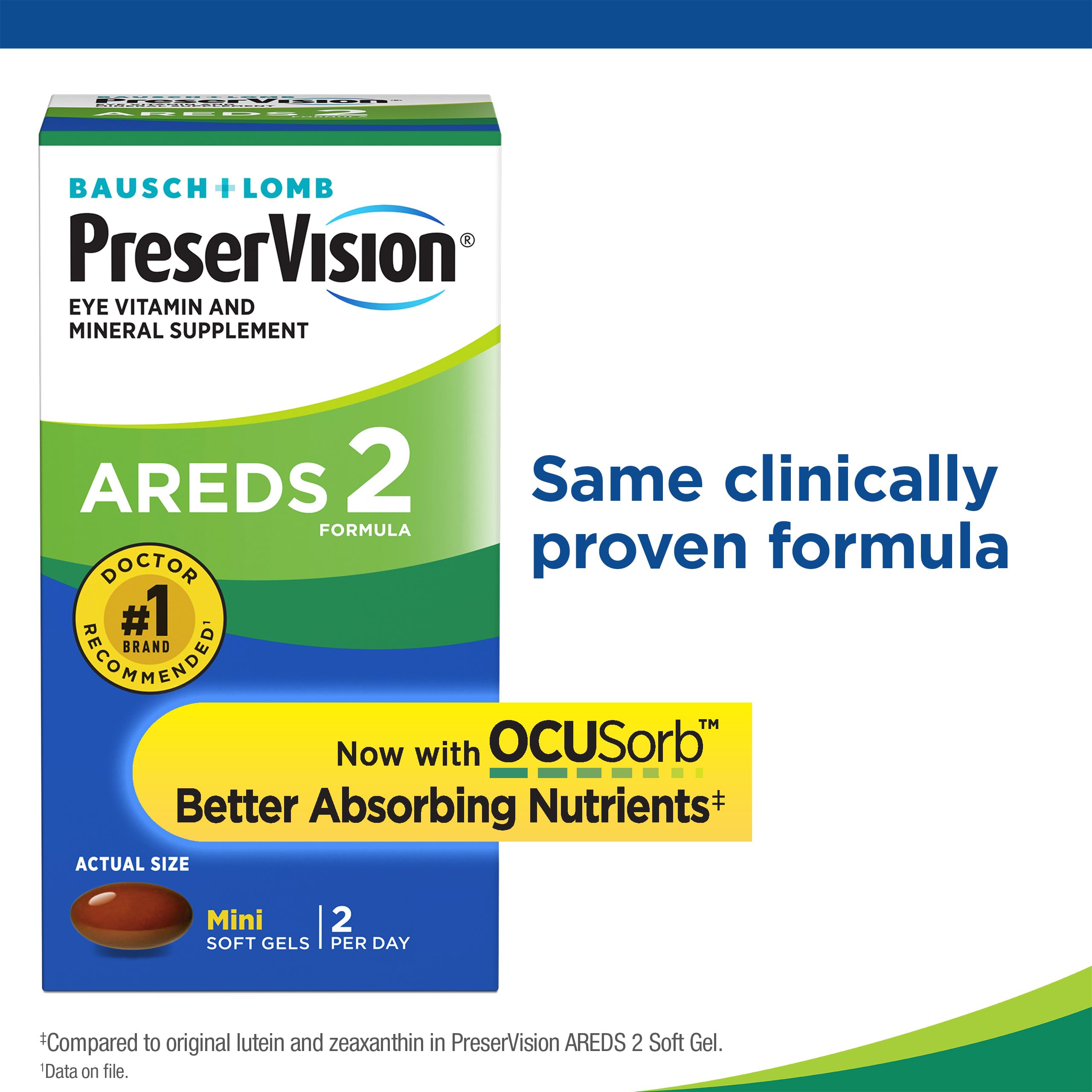 PreserVision AREDS 2 Eye Vitamin & Mineral Supplement, Contains Lutein, Vitamin C, Zeaxanthin, Zinc & Vitamin E, 130 Softgels (Packaging May Vary)