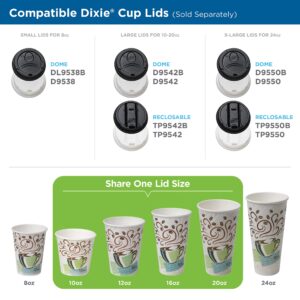 Dixie PerfecTouch, 5338CDWR, Coffee Haze, 8 oz., Individually Wrapped Insulated Paper Hot Cup by GP PRO (Georgia-Pacific) (Case of 1,000 Cups), Coffee Haze Design