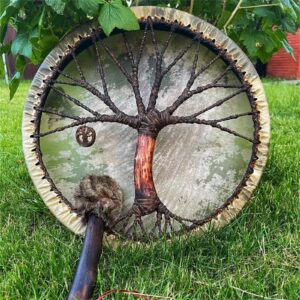 DXDSYY Tree of Life Siberian Drum Shaman Drum Tree of Life Siberian Drum Spiritual Music Decoration