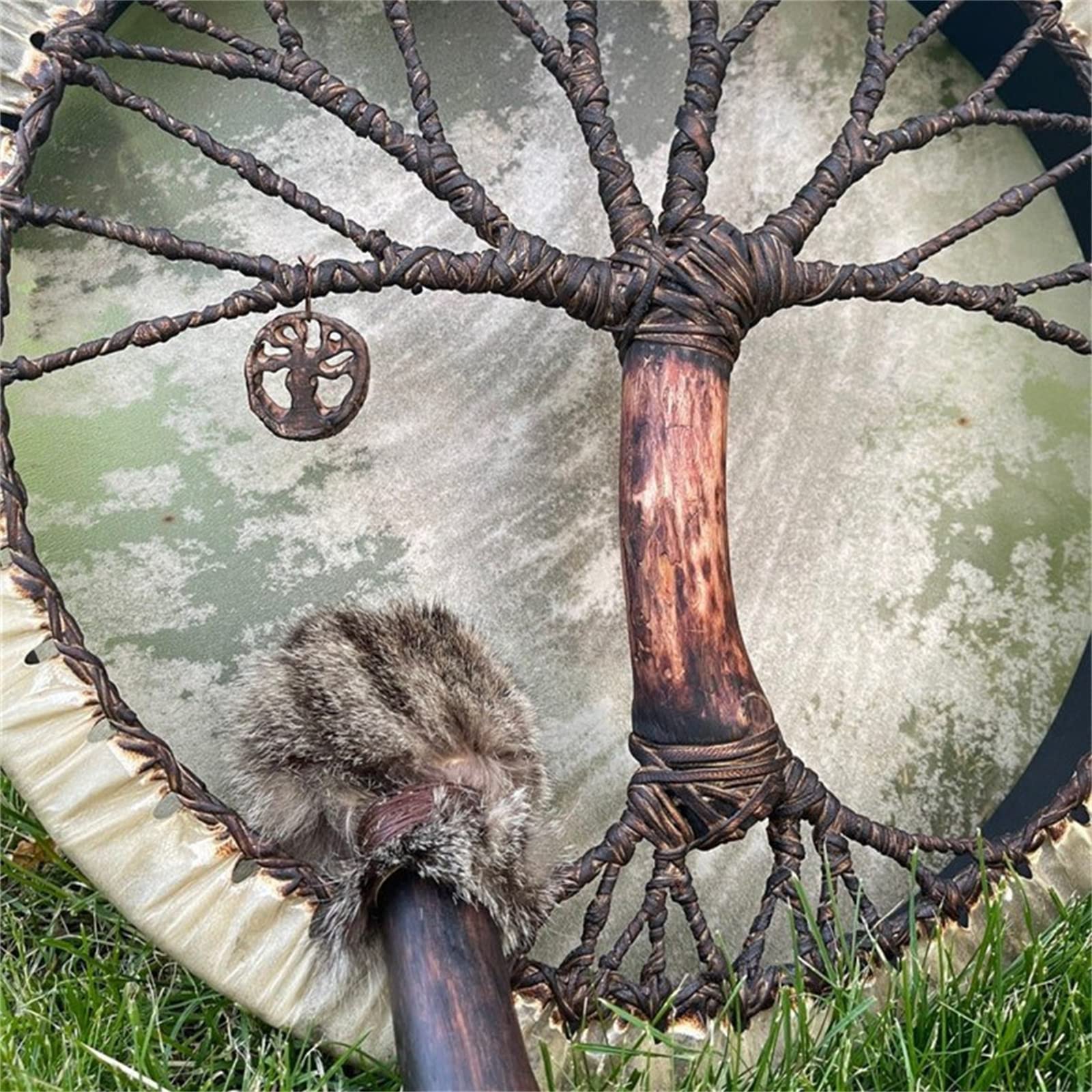 DXDSYY Tree of Life Siberian Drum Shaman Drum Tree of Life Siberian Drum Spiritual Music Decoration