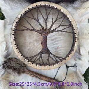 DXDSYY Tree of Life Siberian Drum Shaman Drum Tree of Life Siberian Drum Spiritual Music Decoration