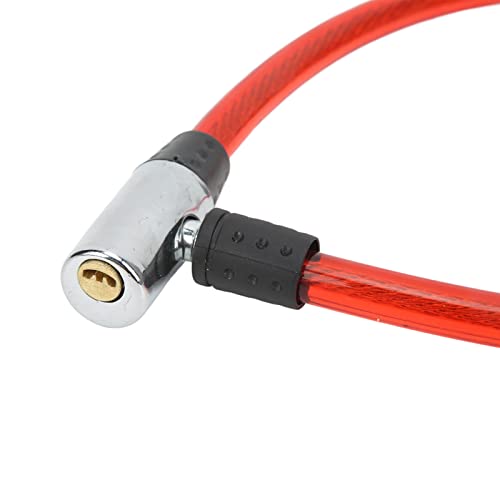 Bicycle Lock Cable, Cable Lock Widely Used Easy Operation Two Keys Portable Size for Gate for Motorcycle for Bike(red)