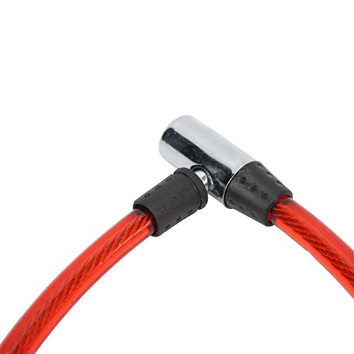 Bicycle Lock Cable, Cable Lock Widely Used Easy Operation Two Keys Portable Size for Gate for Motorcycle for Bike(red)