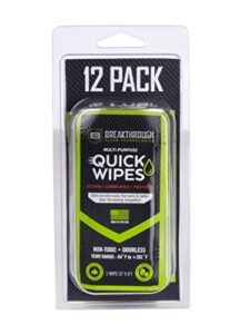 breakthrough clean technology multi-purpose clp gun cleaning wipes - firearm cleaner, lubricant, and protectant - perfect for handguns and rifles - field and range accessories - 12-pack