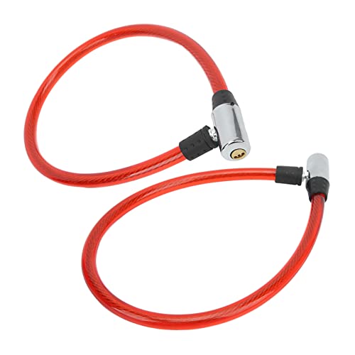 Bicycle Lock Cable, Cable Lock Widely Used Easy Operation Two Keys Portable Size for Gate for Motorcycle for Bike(red)